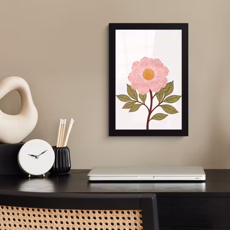 Poster met lijst - Bloemen - Roze - Illustratie — 2