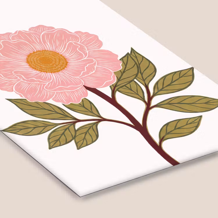Poster met lijst - Bloemen - Roze - Illustratie — 7