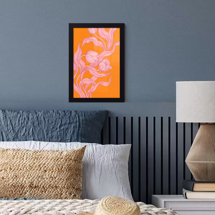 Poster met lijst - Roze bloemen - Modern — 3