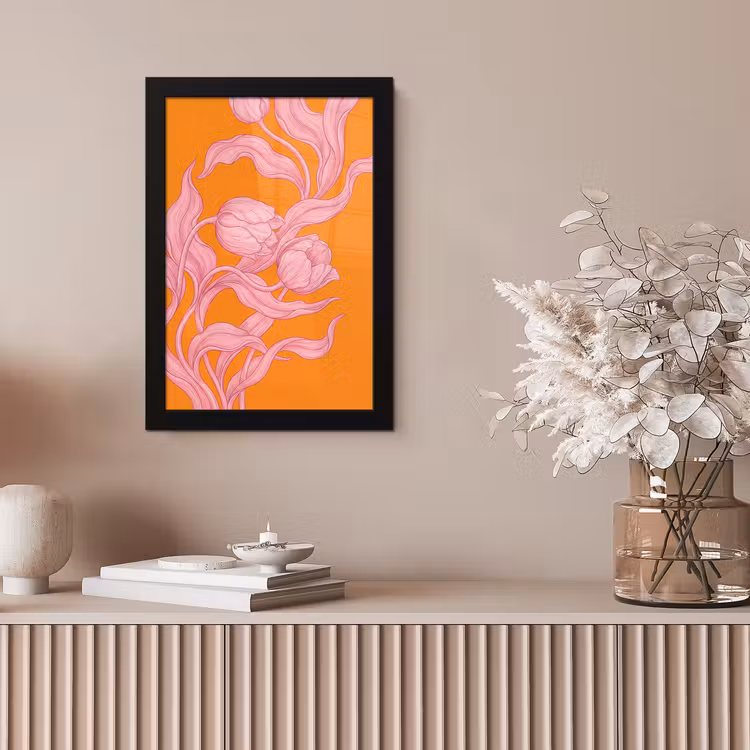 Poster met lijst - Roze bloemen - Modern — 5
