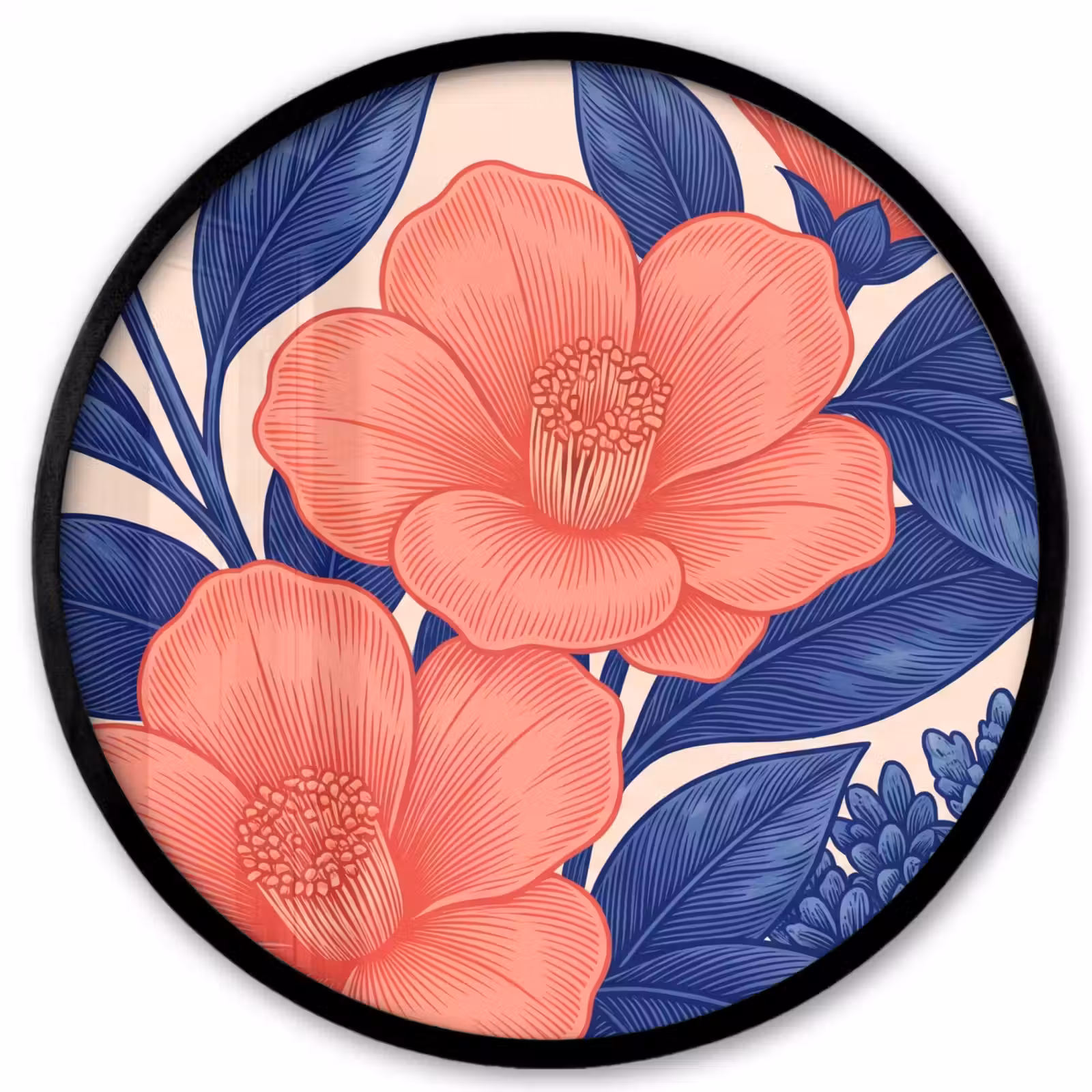 Ronde fotolijst - Bloemen - Bladeren - Botanisch — 1