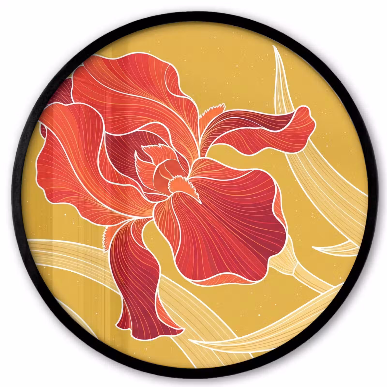 Ronde fotolijst - Bloemen - Illustratie - Rood — 1