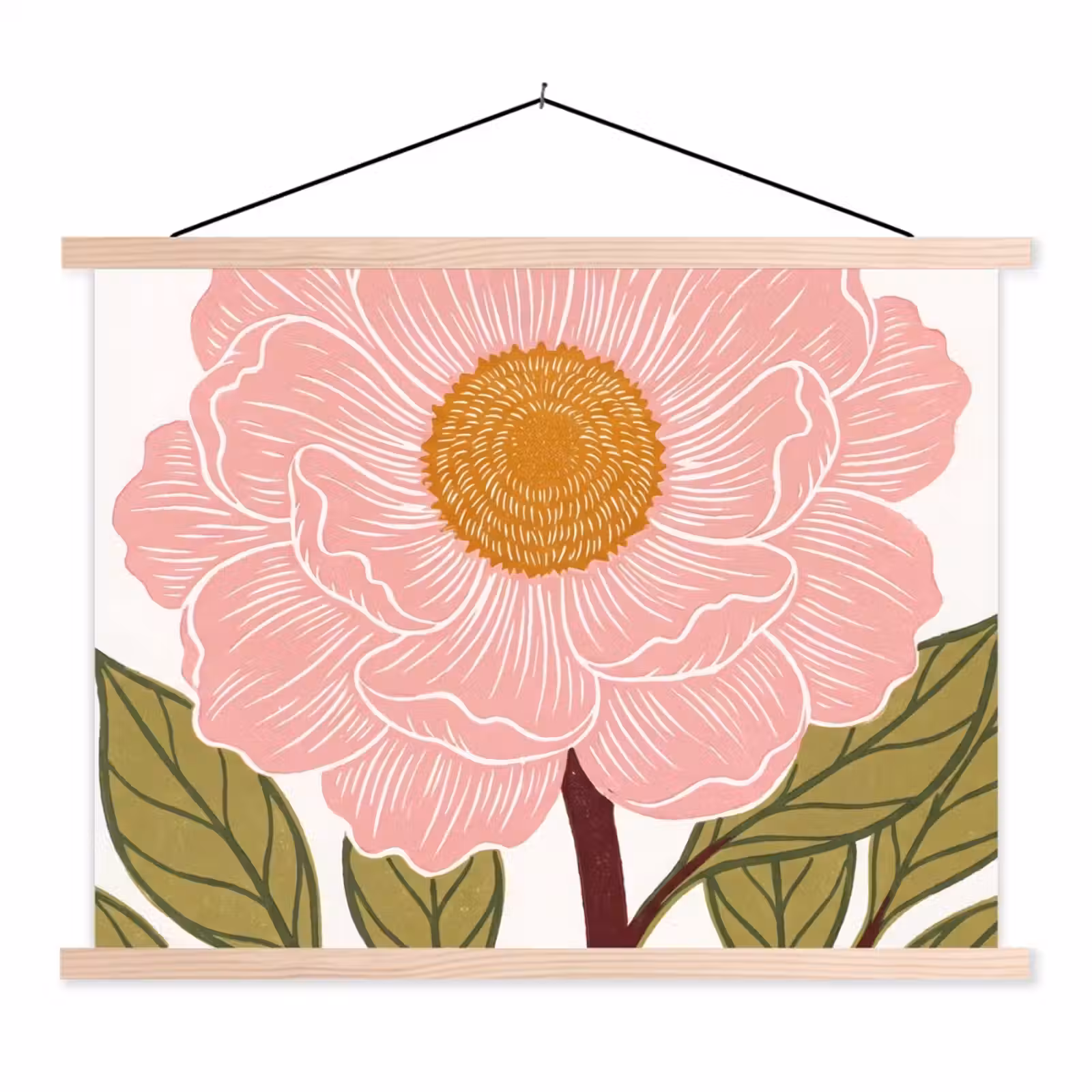 Schoolplaat - Bloemen - Roze - Illustratie — 1