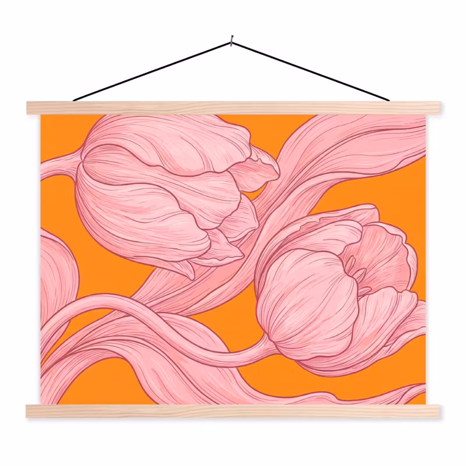 Schoolplaat - Roze bloemen - Modern — 1