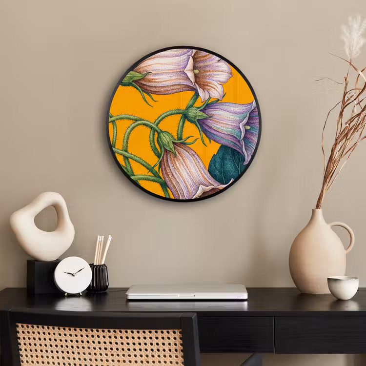 Ronde fotolijst - Bloemen - Botanisch - Geel — 3