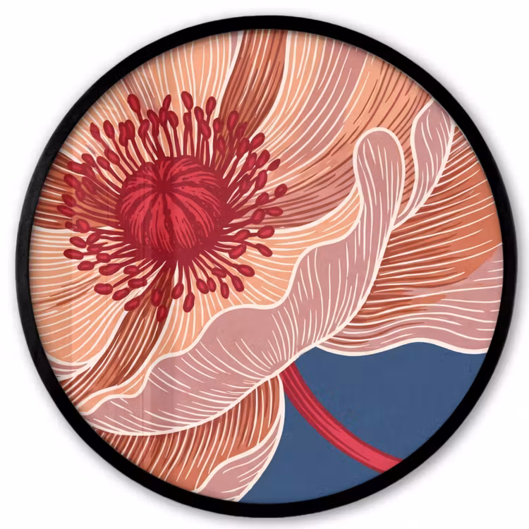 Ronde fotolijst - Bloemen - Modern - Abstract — 1