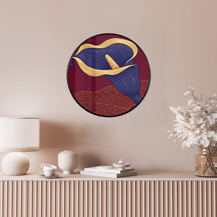 Ronde fotolijst - Bloemen - Modern - Paars — 5