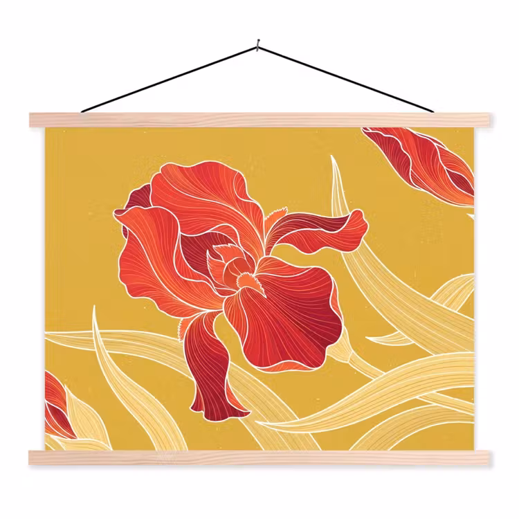 Schoolplaat - Bloemen - Illustratie - Rood — 1