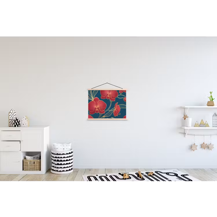 Schoolplaat - Bloemen - Rood - Goud — 3