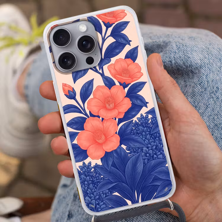 Telefoonhoesje met koord - Bloemen - Bladeren - Botanisch — 2