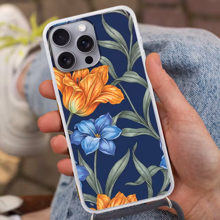 Telefoonhoesje met koord - Bloemen - Botanisch - Patroon — 2