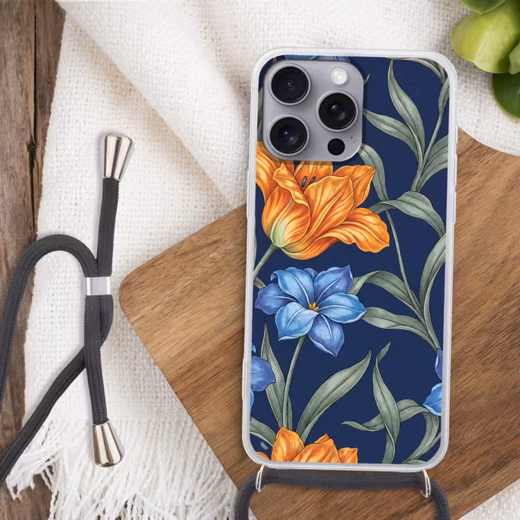 Telefoonhoesje met koord - Bloemen - Botanisch - Patroon — 3