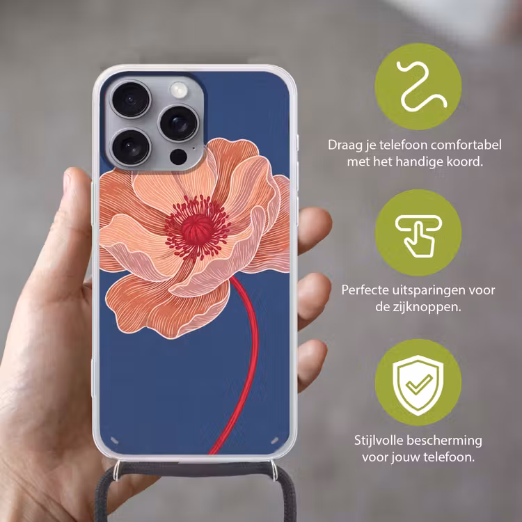 Telefoonhoesje met koord - Bloemen - Modern - Abstract — 4