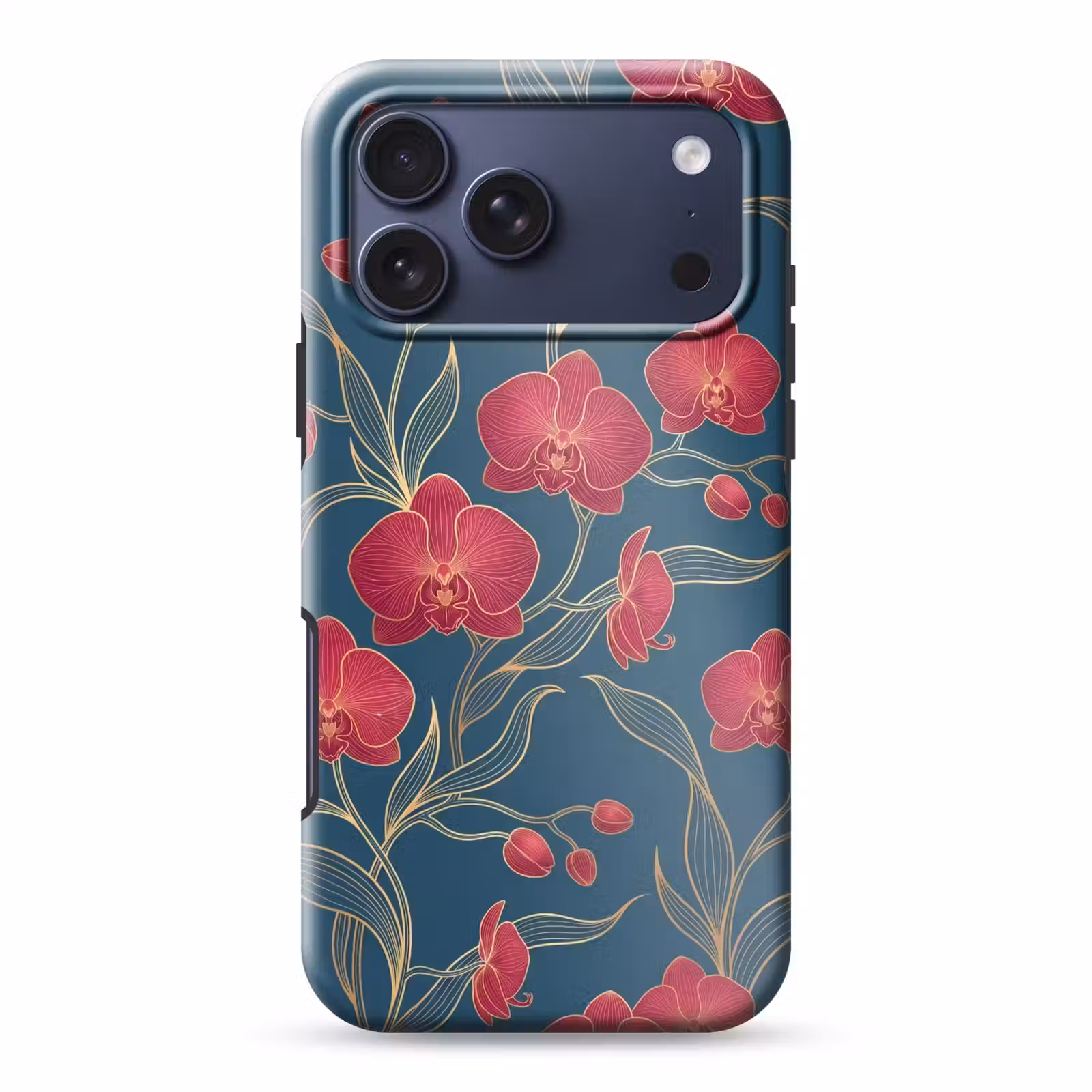 Telefoonhoesje Toughcase - Bloemen - Rood - Goud — 1