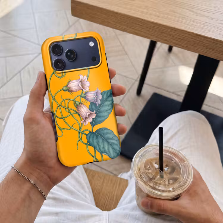 Telefoonhoesje Toughcase - Bloemen - Botanisch - Geel — 4