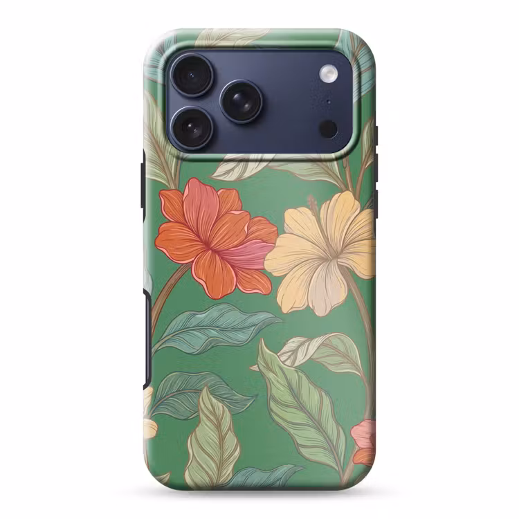 Telefoonhoesje Toughcase - Bloemen - Groen - Illustratie — 1