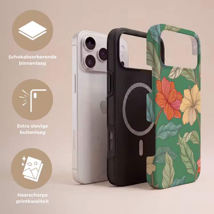 Telefoonhoesje Toughcase - Bloemen - Groen - Illustratie — 3