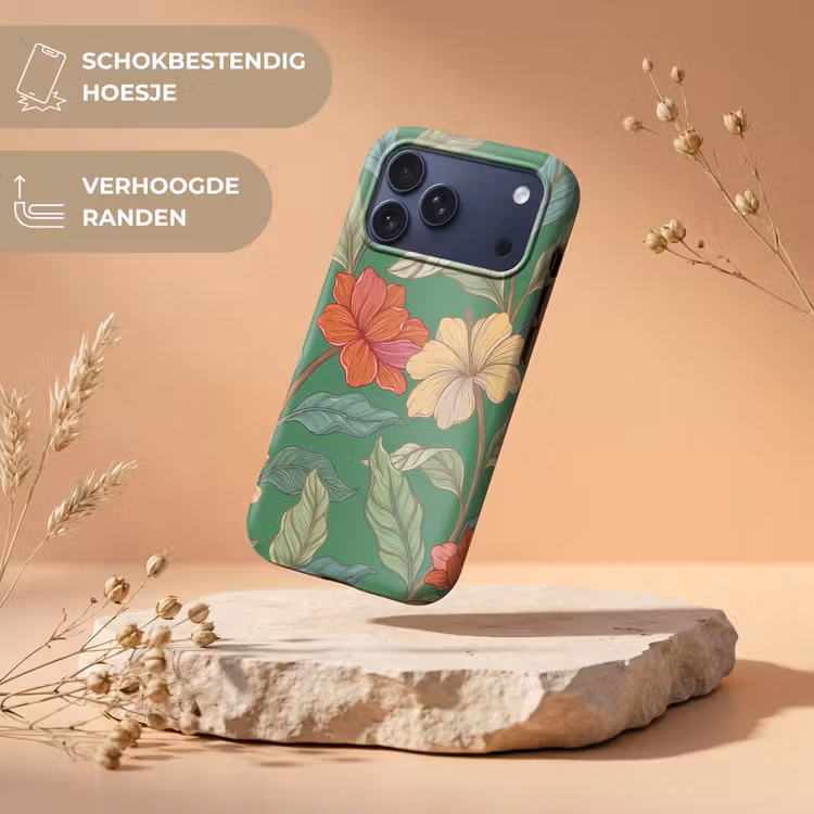 Telefoonhoesje Toughcase - Bloemen - Groen - Illustratie — 5