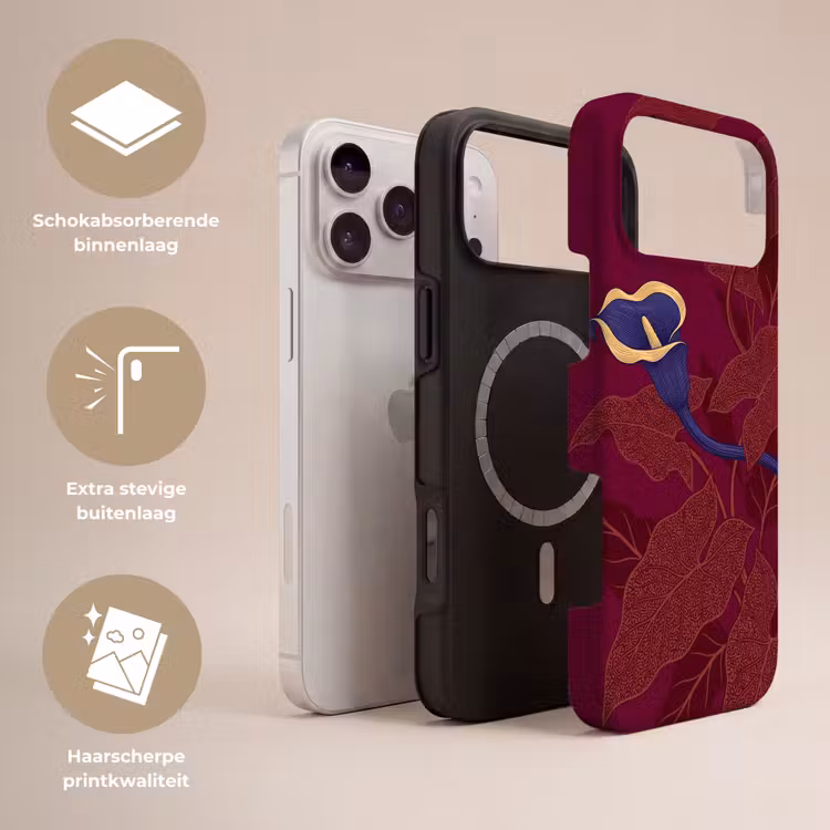 Telefoonhoesje Toughcase - Bloemen - Modern - Paars — 3