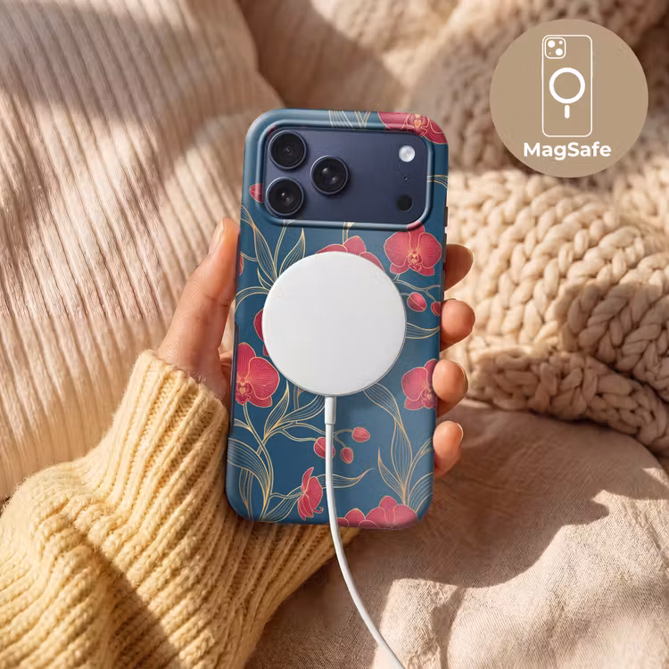 Telefoonhoesje Toughcase - Bloemen - Rood - Goud — 8