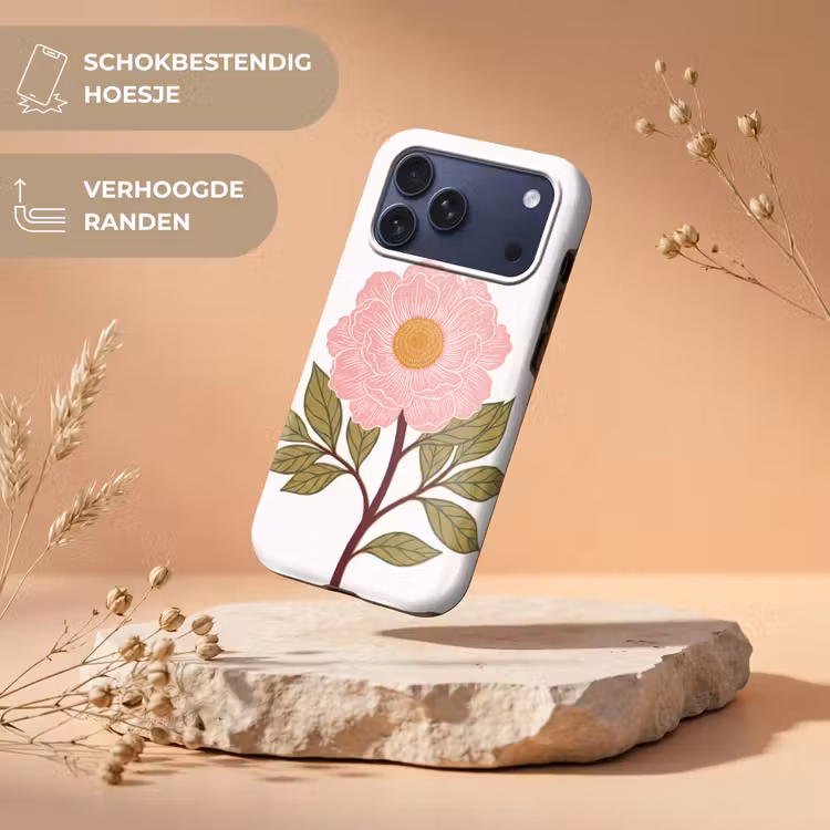 Telefoonhoesje Toughcase - Bloemen - Roze - Illustratie — 5