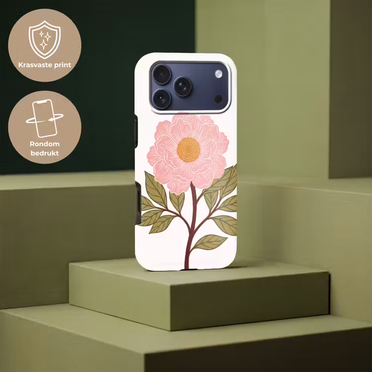 Telefoonhoesje Toughcase - Bloemen - Roze - Illustratie — 7