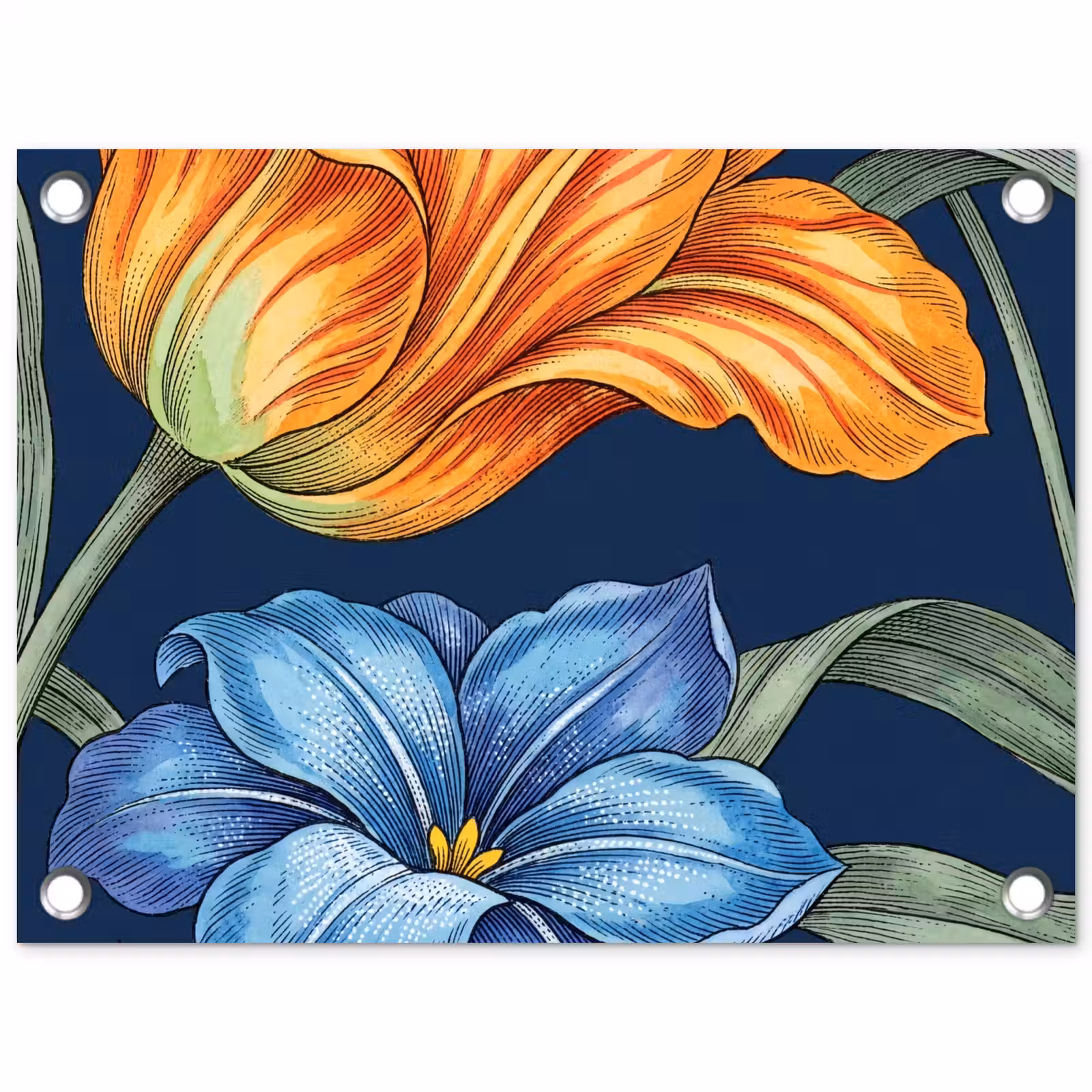 Tuinposter - Bloemen - Botanisch - Patroon — 1