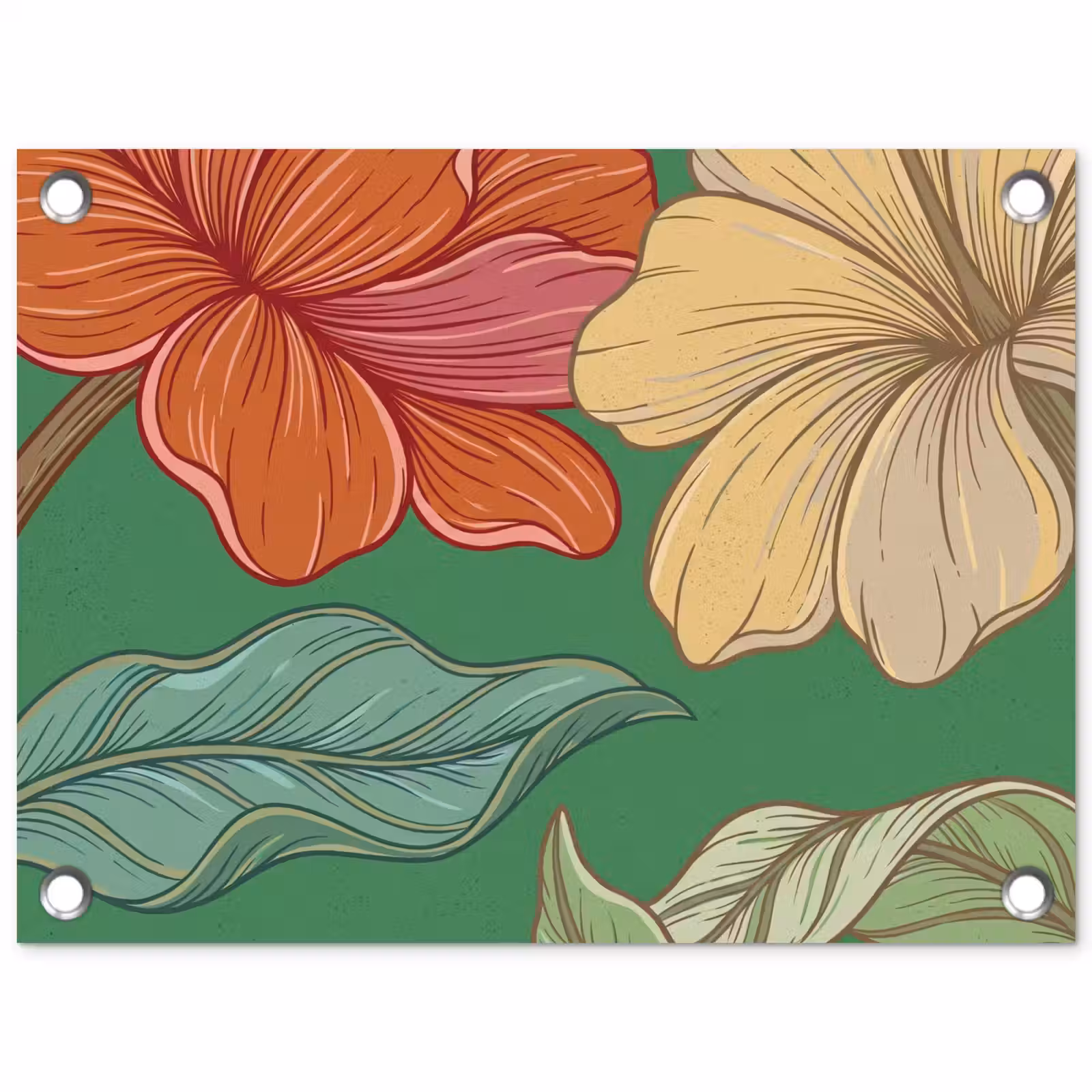 Tuinposter - Bloemen - Groen - Illustratie — 1