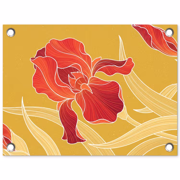 Tuinposter - Bloemen - Illustratie - Rood — 1