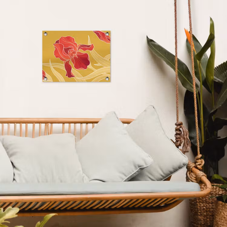 Tuinposter - Bloemen - Illustratie - Rood — 5