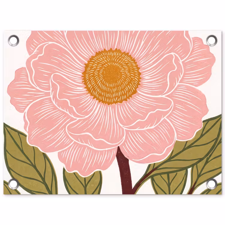 Tuinposter - Bloemen - Roze - Illustratie — 1