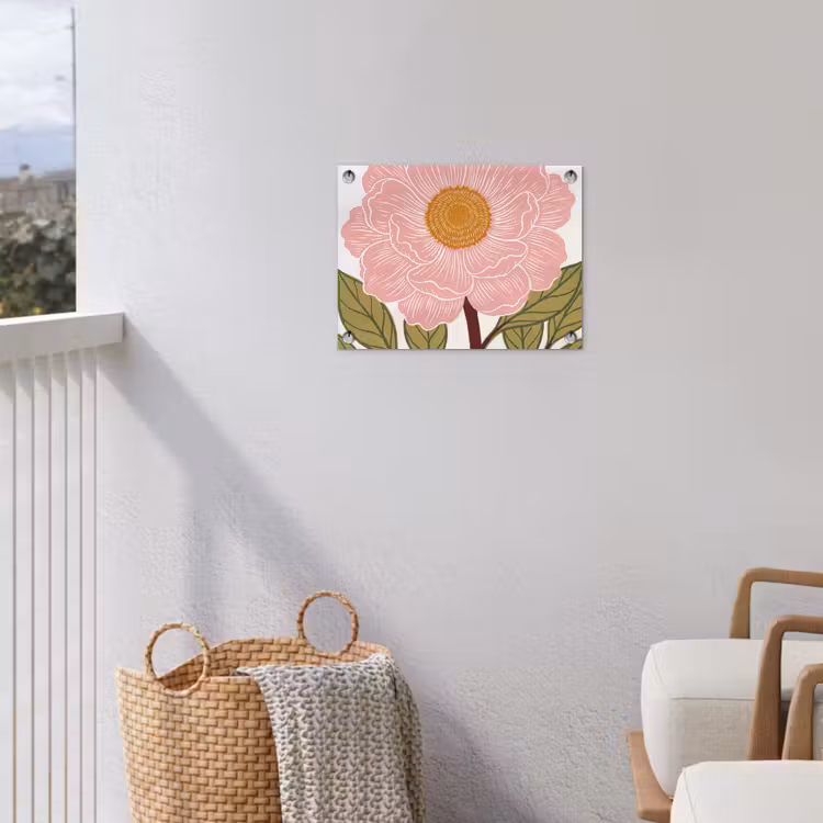 Tuinposter - Bloemen - Roze - Illustratie — 3