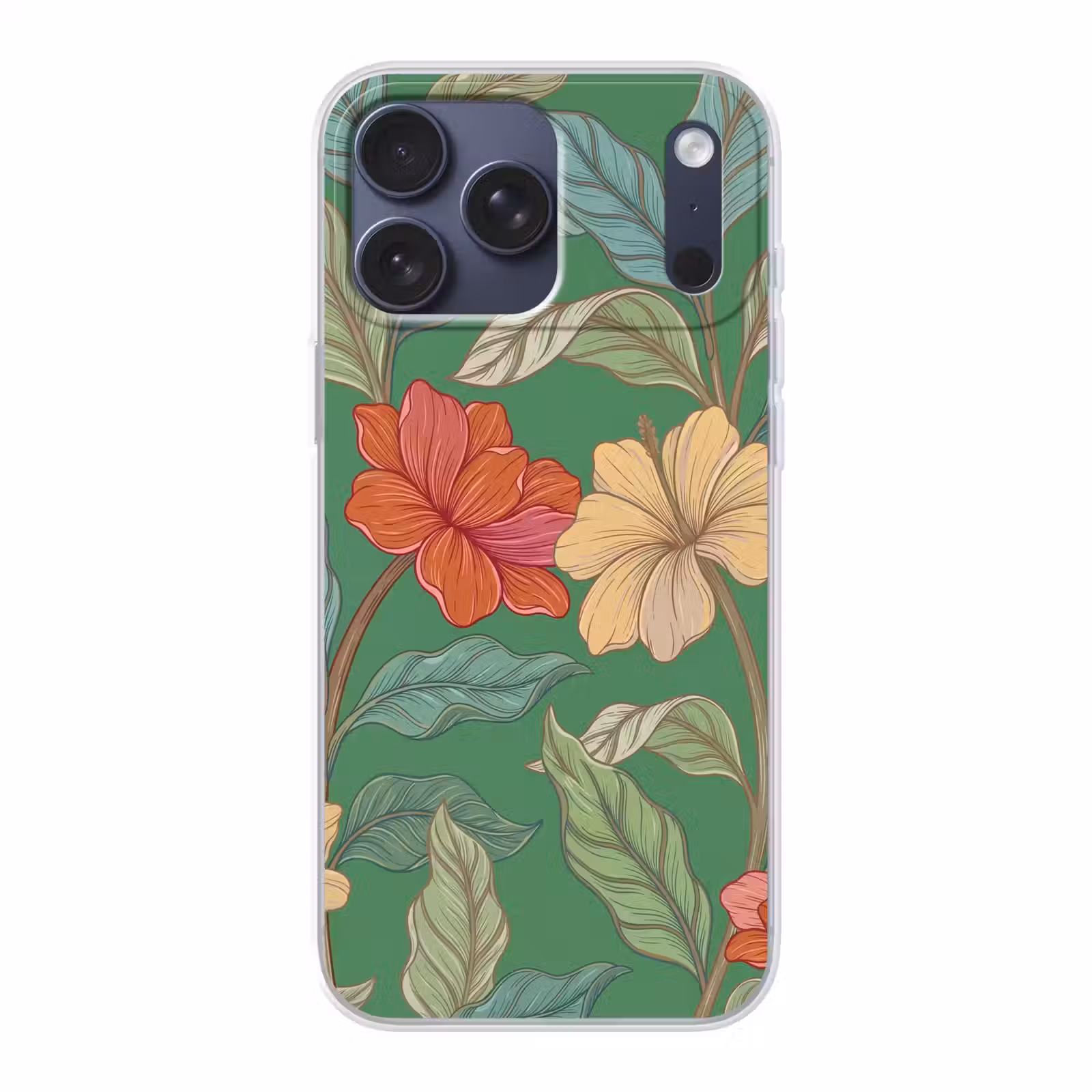 Telefoonhoesje Softcase - Bloemen - Groen - Illustratie — 1