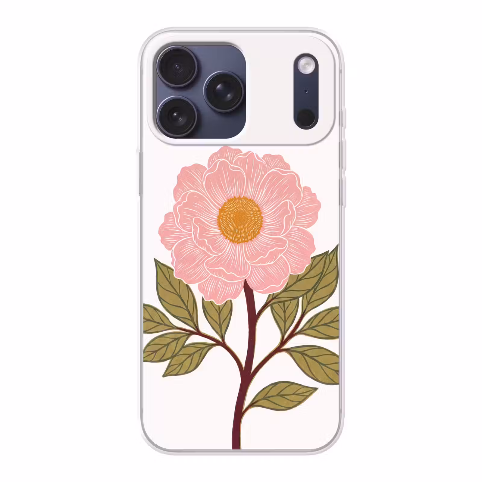 Telefoonhoesje Softcase - Bloemen - Roze - Illustratie — 1
