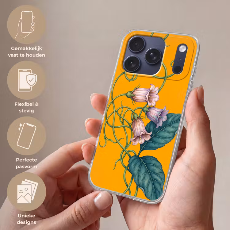 Telefoonhoesje Softcase - Bloemen - Botanisch - Geel — 4