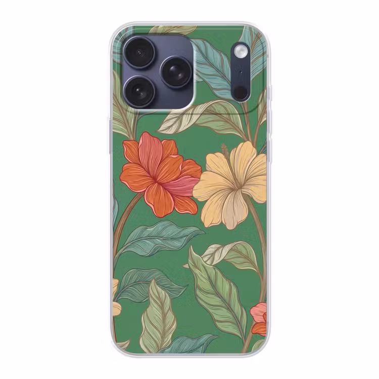 Telefoonhoesje Softcase - Bloemen - Groen - Illustratie — 1