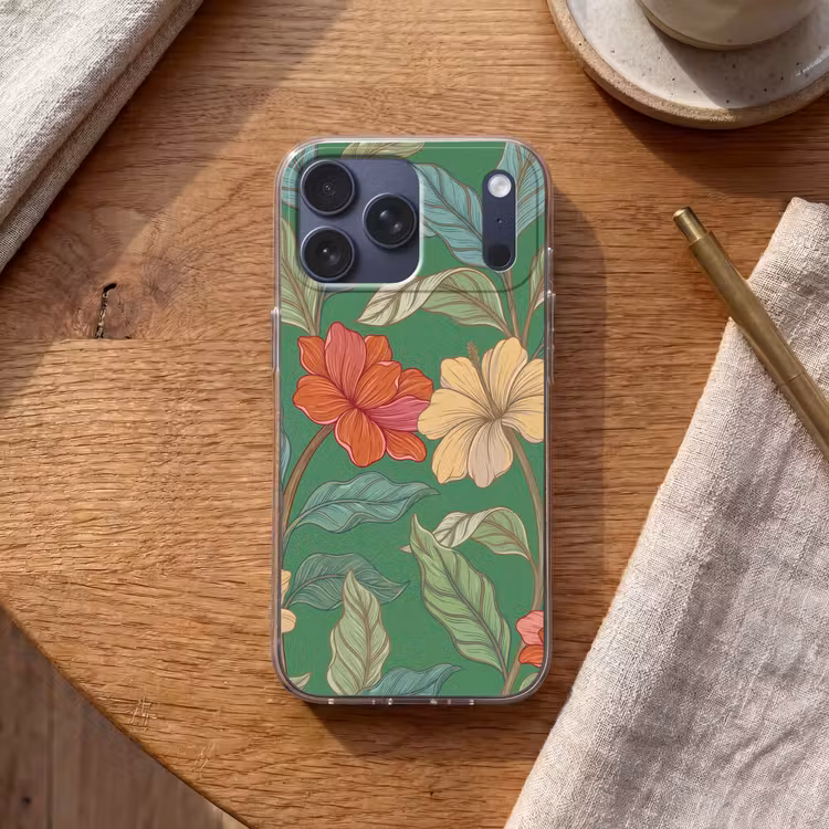 Telefoonhoesje Softcase - Bloemen - Groen - Illustratie — 2