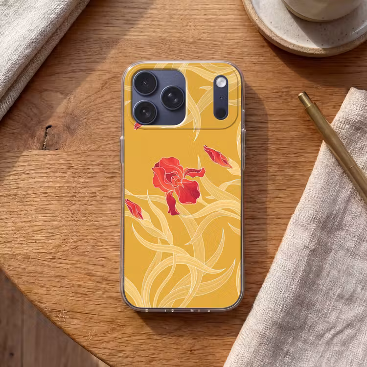 Telefoonhoesje Softcase - Bloemen - Illustratie - Rood — 2