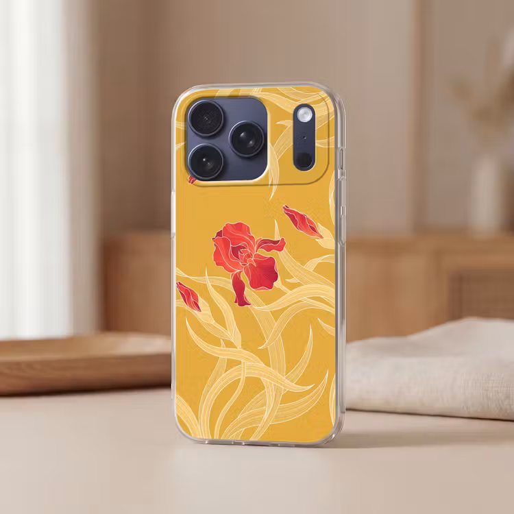 Telefoonhoesje Softcase - Bloemen - Illustratie - Rood — 3