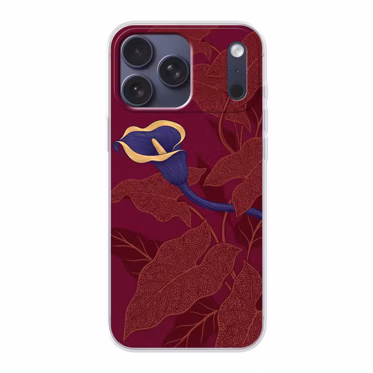 Telefoonhoesje Softcase - Bloemen - Modern - Paars — 1