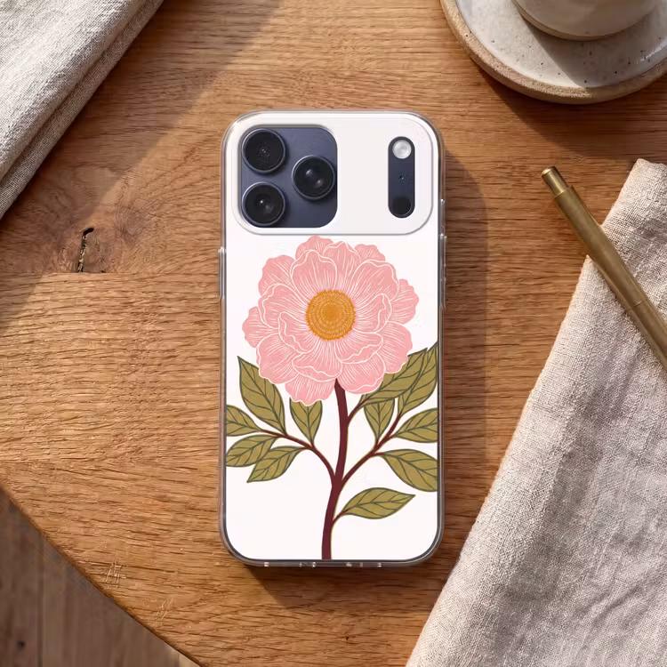 Telefoonhoesje Softcase - Bloemen - Roze - Illustratie — 2
