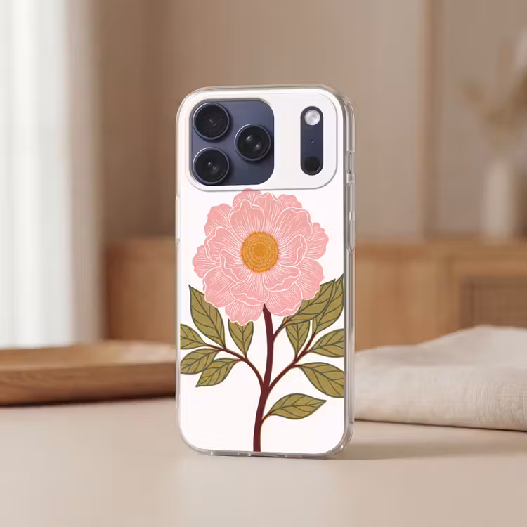 Telefoonhoesje Softcase - Bloemen - Roze - Illustratie — 3