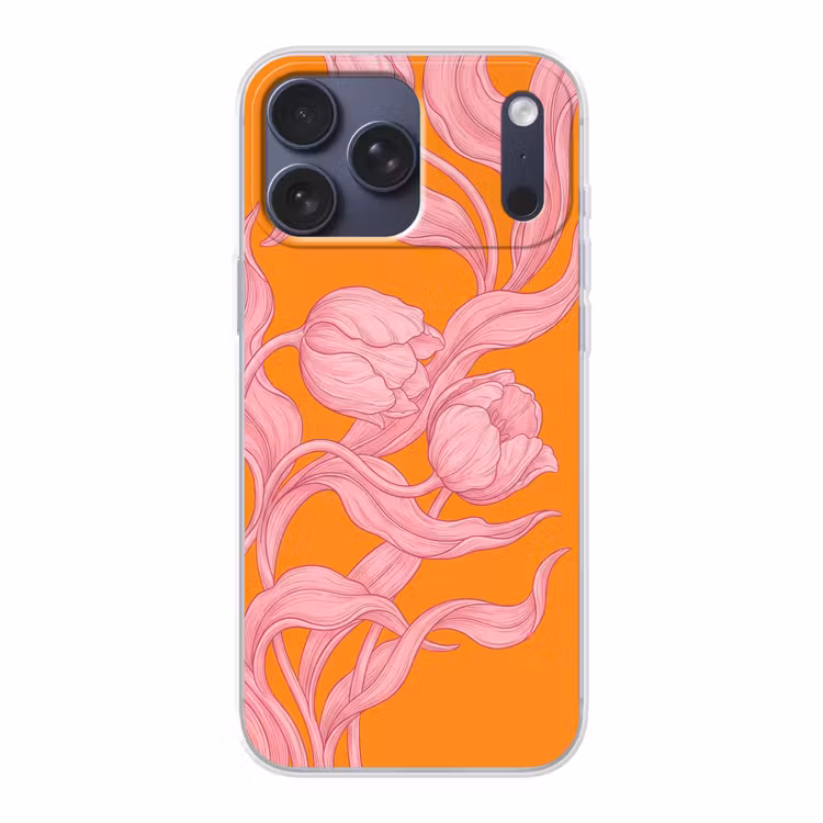 Telefoonhoesje Softcase - Roze bloemen - Modern — 1