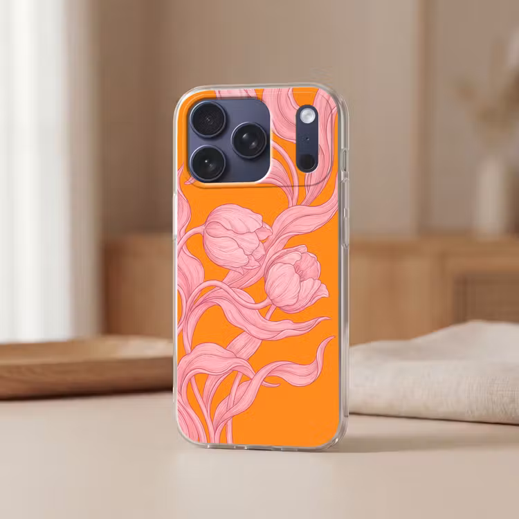 Telefoonhoesje Softcase - Roze bloemen - Modern — 3