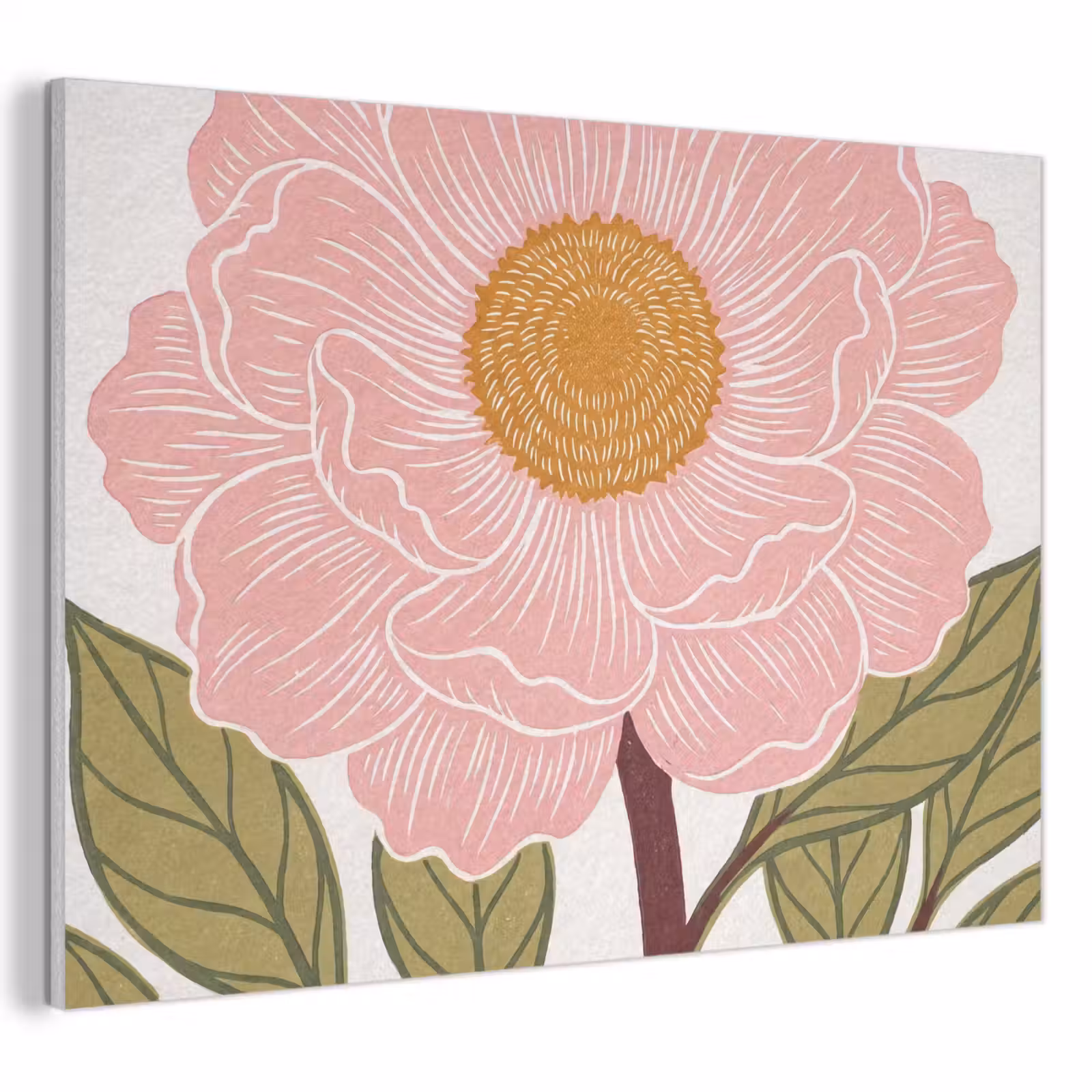 Akoestisch schilderij - Bloemen - Roze - Illustratie — 1