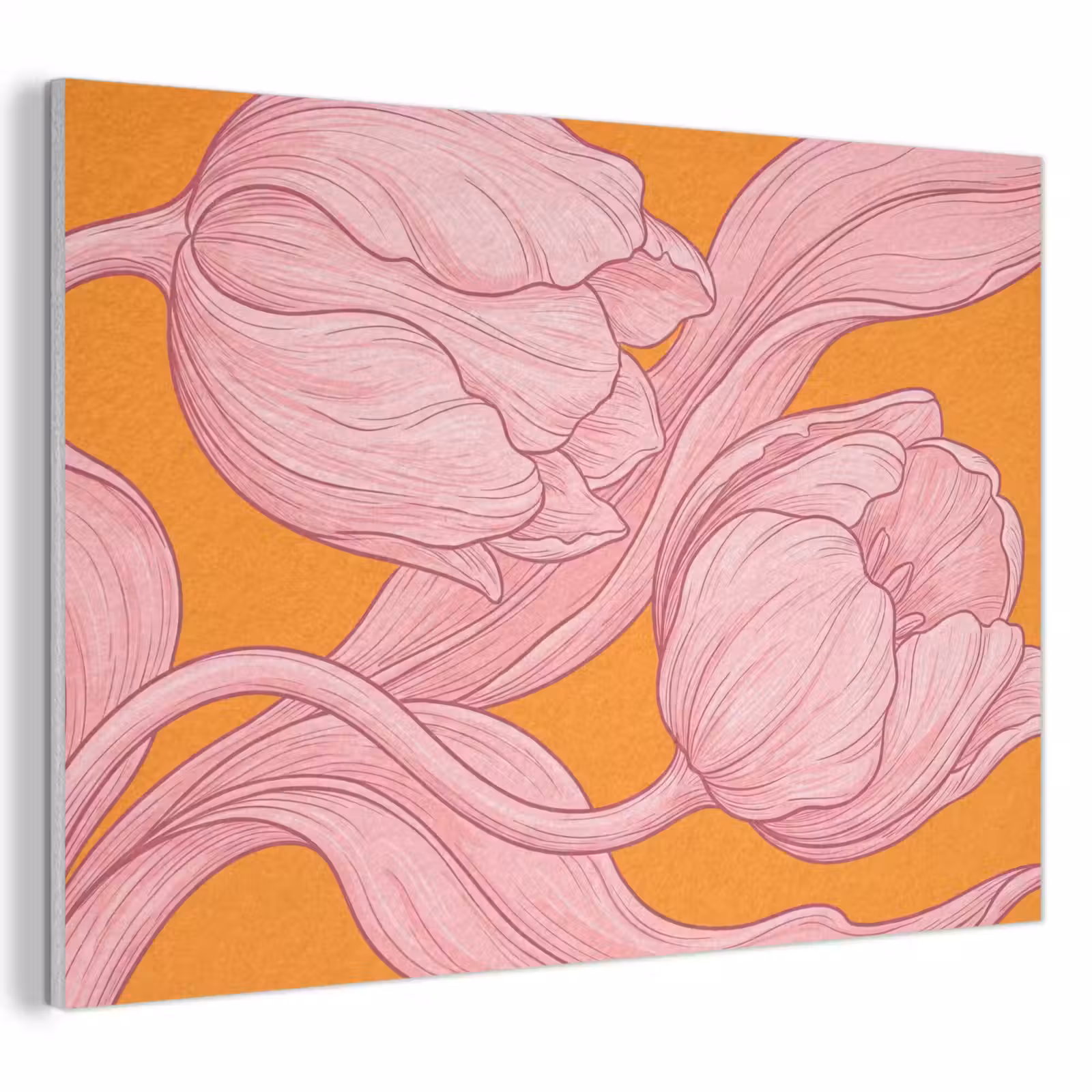 Akoestisch schilderij - Roze bloemen - Modern — 1