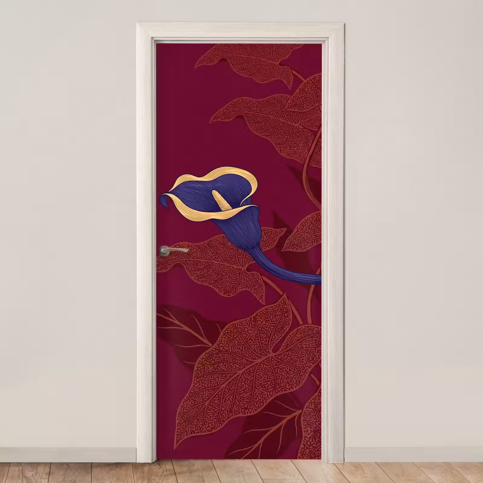 Deursticker - Bloemen - Modern - Paars — 1