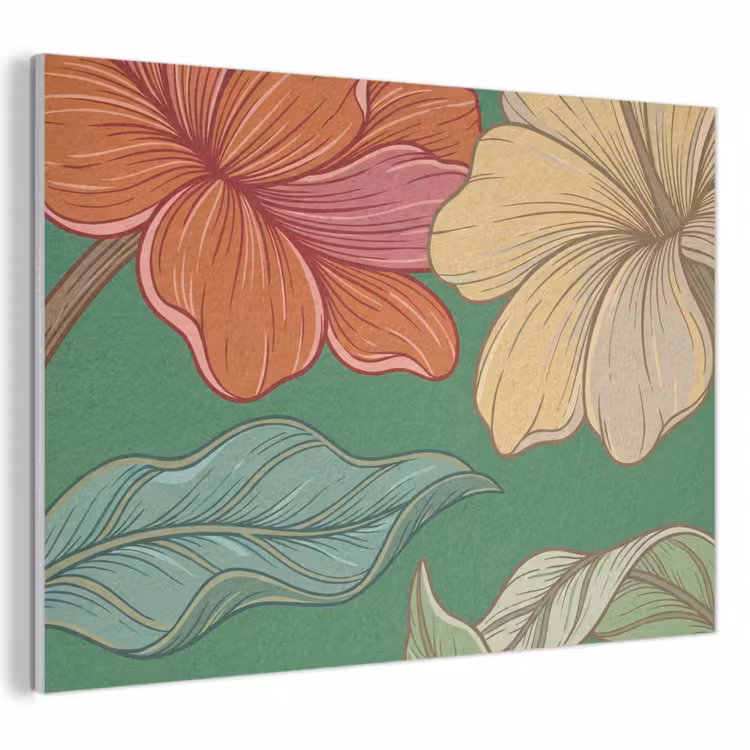 Akoestisch schilderij - Bloemen - Groen - Illustratie — 1