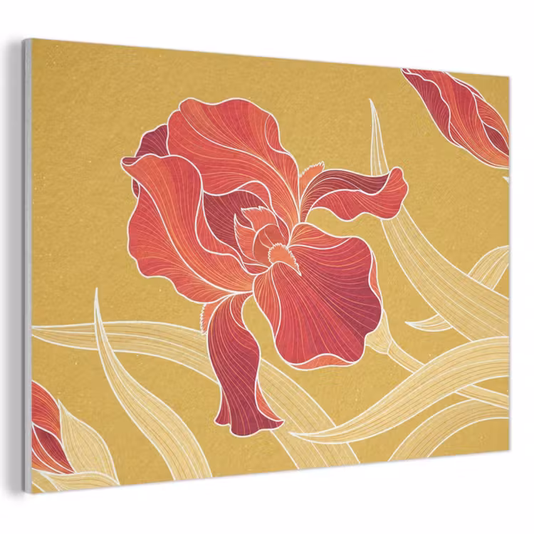 Akoestisch schilderij - Bloemen - Illustratie - Rood — 1