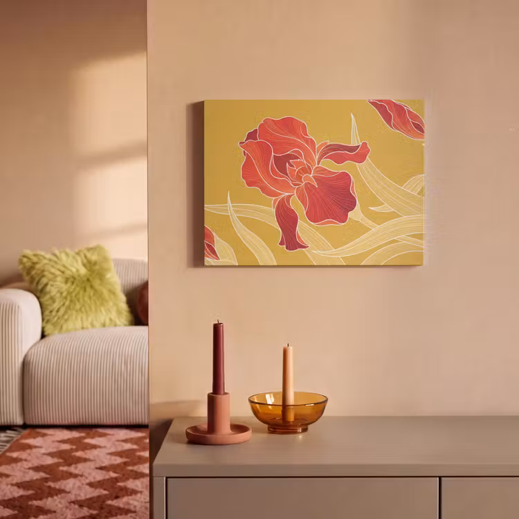 Akoestisch schilderij - Bloemen - Illustratie - Rood — 2